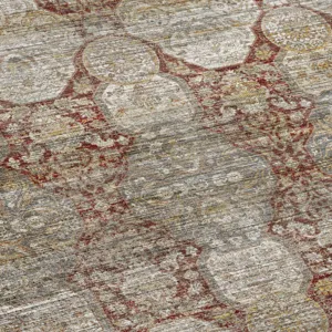 Machine Washable Aristo Burgundy 3\' x 5\' Rug