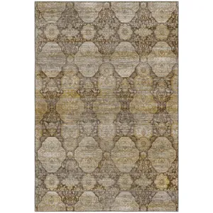 Machine Washable Aristo Coffee Rug