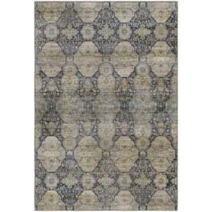 Machine Washable Aristo Navy 2\'6\" x 3\'10\" Rug