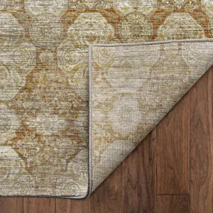 Machine Washable Aristo Terracotta 3\' x 5\' Rug