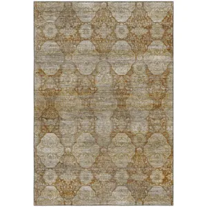 Machine Washable Aristo Terracotta Rug