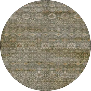 Machine Washable Aristo Basil 8' x 8' Round Rug