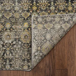 Machine Washable Aristo Black 5\' x 7\'6\" Rug