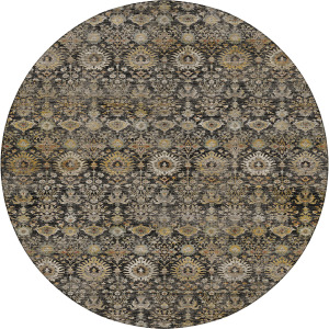 Machine Washable Aristo Black 8' x 8' Round Rug