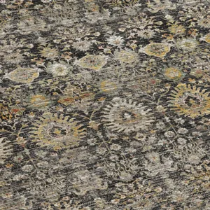 Machine Washable Aristo Black 5\' x 7\'6\" Rug
