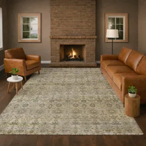 Machine Washable Aristo Ivory 10\' x 14\' Rug