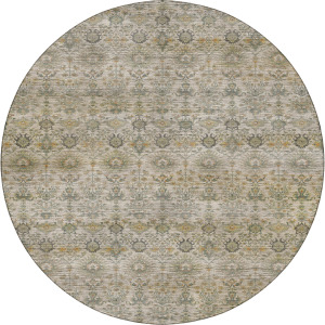 Machine Washable Aristo Ivory 8' x 8' Round Rug