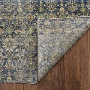 Machine Washable Aristo Navy 2\'6\" x 3\'10\" Rug