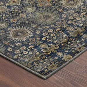 Machine Washable Aristo Navy 2\'6\" x 3\'10\" Rug
