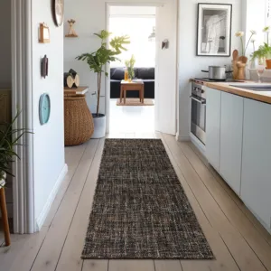 Abruzzo Black 2\'3\" x 7\'6\" Runner Rug