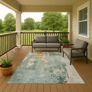 Luxury Washable Indoor/Outdoor Bresca Seafoam 8\' x 10\' Rug