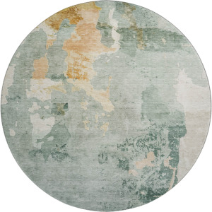 Luxury Washable Indoor/Outdoor Bresca Seafoam 8' x 8' Round Rug