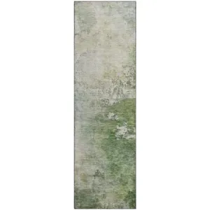 Luxury Washable Indoor/Outdoor Bresca Aloe 2\'3\" x 7\'6\" Runner Rug