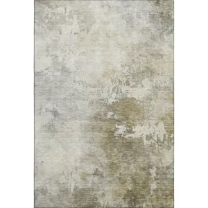 Luxury Washable Indoor/Outdoor Bresca Wheat 9\' x 12\' Rug