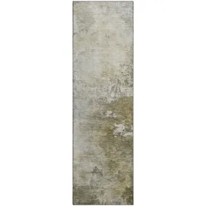 Luxury Washable Indoor/Outdoor Bresca Wheat 2\'3\" x 7\'6\" Runner Rug