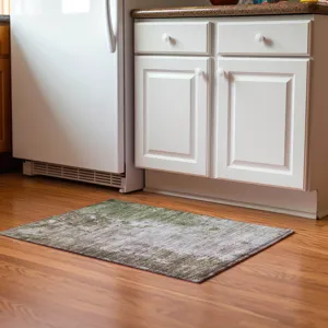 Luxury Washable Indoor/Outdoor Bresca Brown 1\'8\" x 2\'6\" Rug