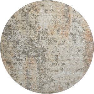 Luxury Washable Indoor/Outdoor Bresca Terracotta 8' x 8' Round Rug