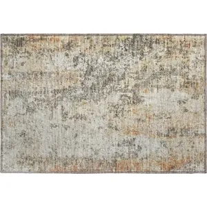 Luxury Washable Indoor/Outdoor Bresca Terracotta 1\'8\" x 2\'6\" Rug