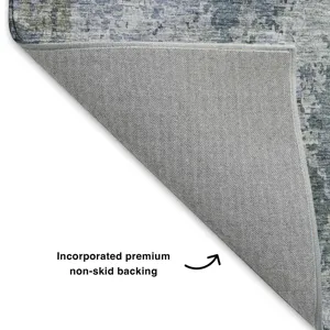 Luxury Washable Indoor/Outdoor Bresca Blue 10\' x 14\' Rug
