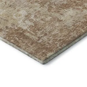Luxury Washable Indoor/Outdoor Bresca Copper 2\'3\" x 7\'6\" Runner Rug