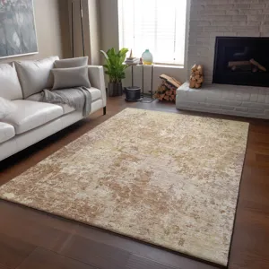 Luxury Washable Indoor/Outdoor Bresca Copper 5\' x 7\'6\" Rug