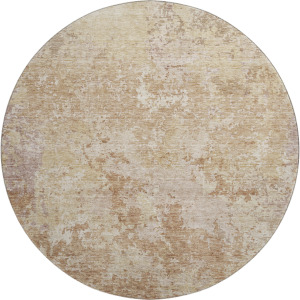 Luxury Washable Indoor/Outdoor Bresca Copper 8' x 8' Round Rug