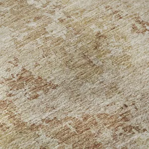 Luxury Washable Indoor/Outdoor Bresca Copper 2\'3\" x 7\'6\" Runner Rug