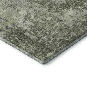 Luxury Washable Indoor/Outdoor Bresca Green 8\' x 8\' Round Rug