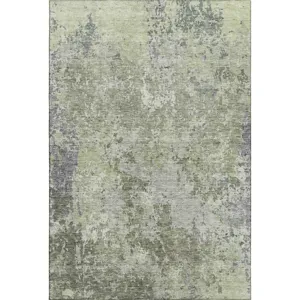 Luxury Washable Indoor/Outdoor Bresca Green 9\' x 12\' Rug