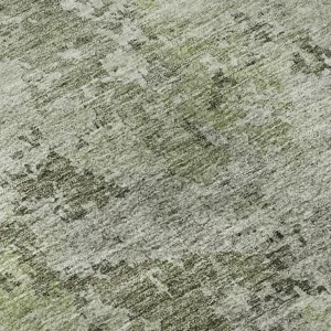 Luxury Washable Indoor/Outdoor Bresca Green 8\' x 8\' Round Rug