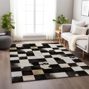 Luxury Washable Indoor/Outdoor Bozeman Black 9\' x 12\' Rug