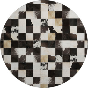 Luxury Washable Indoor/Outdoor Bozeman Black 8' x 8' Round Rug