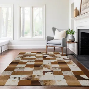 Luxury Washable Indoor/Outdoor Bozeman Brown 3\' x 5\' Rug