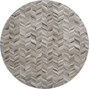Luxury Washable Indoor/Outdoor Bozeman Gray 8' x 8' Round Rug