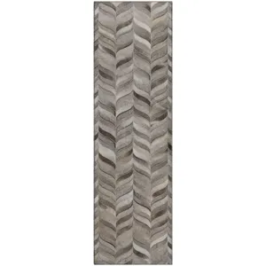 Luxury Washable Indoor/Outdoor Bozeman Gray 2\'3\" x 7\'6\" Runner Rug
