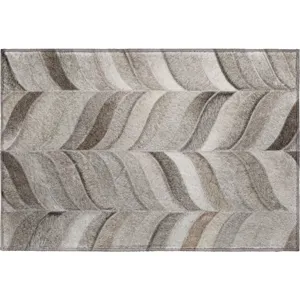 Luxury Washable Indoor/Outdoor Bozeman Gray 1\'8\" x 2\'6\" Rug