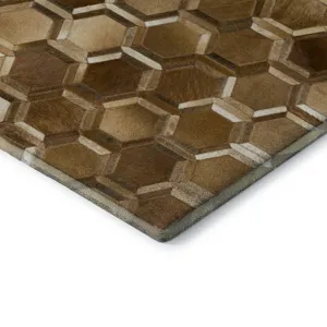 Luxury Washable Indoor/Outdoor Bozeman Brown 5\' x 7\'6\" Rug