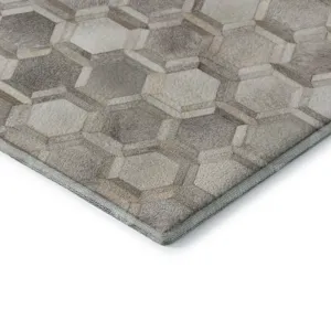 Luxury Washable Indoor/Outdoor Bozeman Gray 1\'8\" x 2\'6\" Rug