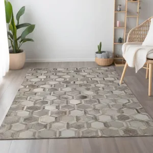Luxury Washable Indoor/Outdoor Bozeman Gray 3\' x 5\' Rug