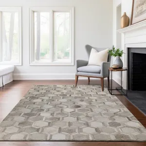 Luxury Washable Indoor/Outdoor Bozeman Gray 3\' x 5\' Rug
