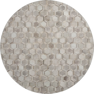 Luxury Washable Indoor/Outdoor Bozeman Gray 8' x 8' Round Rug