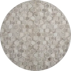 Luxury Washable Indoor/Outdoor Bozeman Gray 8\' x 8\' Round Rug