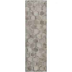 Luxury Washable Indoor/Outdoor Bozeman Gray 2\'3\" x 7\'6\" Runner Rug