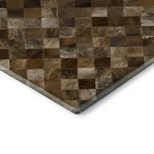 Luxury Washable Indoor/Outdoor Bozeman Brown 1\'8\" x 2\'6\" Rug