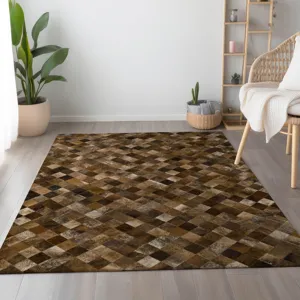 Luxury Washable Indoor/Outdoor Bozeman Brown 8\' x 10\' Rug