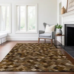 Luxury Washable Indoor/Outdoor Bozeman Brown 8\' x 10\' Rug