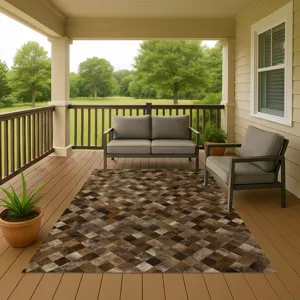 Luxury Washable Indoor/Outdoor Bozeman Brown 8\' x 10\' Rug