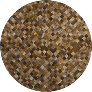 Luxury Washable Indoor/Outdoor Bozeman Brown 8' x 8' Round Rug