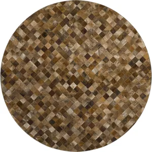 Luxury Washable Indoor/Outdoor Bozeman Brown 8\' x 8\' Round Rug