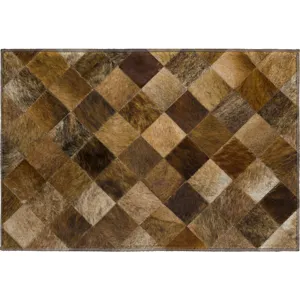 Luxury Washable Indoor/Outdoor Bozeman Brown 1\'8\" x 2\'6\" Rug